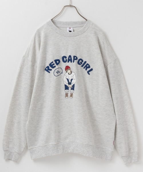 Red Cap Girl（レッドキャプガール）の「RED CAP GIRL 裏毛発泡プリントトレーナー（スウェット・メンズ・チャコール/アイボリー/グレー/ブルー・L/M）」の13枚目の写真
