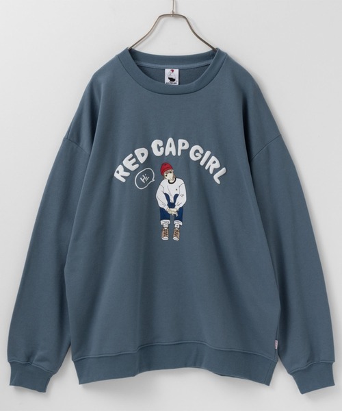 Red Cap Girl（レッドキャプガール）の「RED CAP GIRL 裏毛発泡プリントトレーナー（スウェット・メンズ・チャコール/アイボリー/グレー/ブルー・L/M）」の11枚目の写真