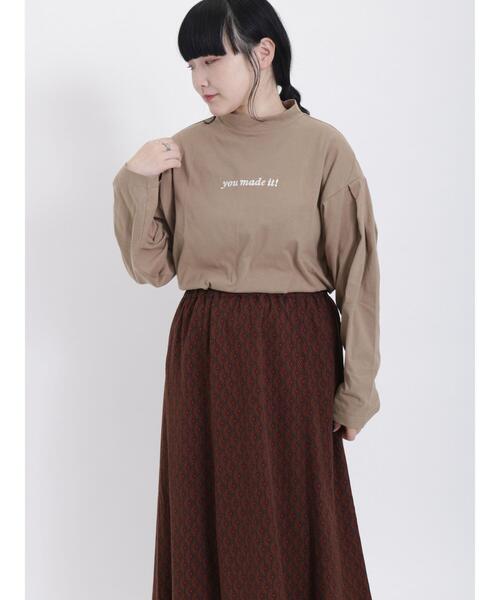 Samansa Mos2（サマンサ モスモス）の「【保湿】しっとり袖山タックハイネックTシャツ（Tシャツ/カットソー・レディース・オフホワイト/モカ/チャコールグレー・F）」の3枚目の写真