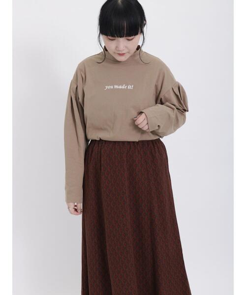 Samansa Mos2（サマンサ モスモス）の「【保湿】しっとり袖山タックハイネックTシャツ（Tシャツ/カットソー・レディース・オフホワイト/モカ/チャコールグレー・F）」の5枚目の写真