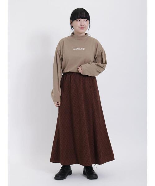 Samansa Mos2（サマンサ モスモス）の「【保湿】しっとり袖山タックハイネックTシャツ（Tシャツ/カットソー・レディース・オフホワイト/モカ/チャコールグレー・F）」の7枚目の写真