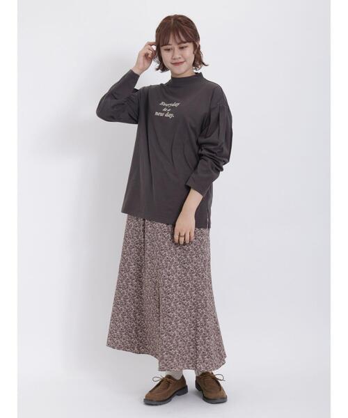 Samansa Mos2（サマンサ モスモス）の「【保湿】しっとり袖山タックハイネックTシャツ（Tシャツ/カットソー・レディース・オフホワイト/モカ/チャコールグレー・F）」の11枚目の写真