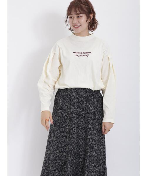 Samansa Mos2（サマンサ モスモス）の「【保湿】しっとり袖山タックハイネックTシャツ（Tシャツ/カットソー・レディース・オフホワイト/モカ/チャコールグレー・F）」の13枚目の写真