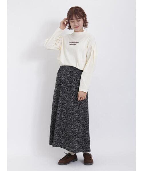 Samansa Mos2（サマンサ モスモス）の「【保湿】しっとり袖山タックハイネックTシャツ（Tシャツ/カットソー・レディース・オフホワイト/モカ/チャコールグレー・F）」の14枚目の写真