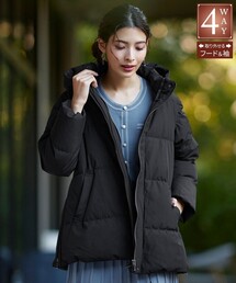 【4way】ストレッチタフタショートダウン