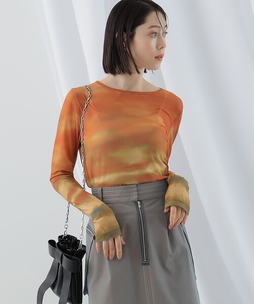 Ray BEAMS（レイビームス）の「Ray BEAMS / グラデーション プリント Tシャツ（Tシャツ/カットソー・レディース・オレンジ/ブルー・ONE SIZE）」の6枚目の写真