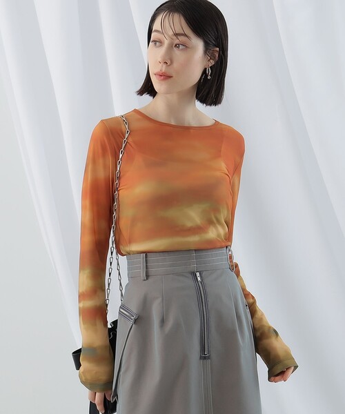 Ray BEAMS（レイビームス）の「Ray BEAMS / グラデーション プリント Tシャツ（Tシャツ/カットソー・レディース・オレンジ/ブルー・ONE SIZE）」の7枚目の写真