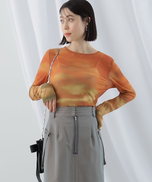 Ray BEAMS（レイビームス）の「Ray BEAMS / グラデーション プリント Tシャツ（Tシャツ/カットソー・レディース・オレンジ/ブルー・ONE SIZE）」の8枚目の写真