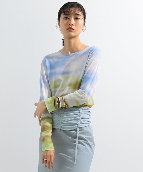 Ray BEAMS（レイビームス）の「Ray BEAMS / グラデーション プリント Tシャツ（Tシャツ/カットソー・レディース・オレンジ/ブルー・ONE SIZE）」の18枚目の写真