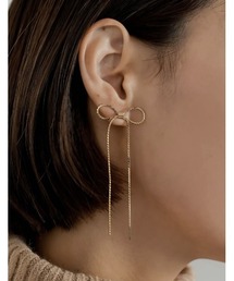 チェーンリボンピアス