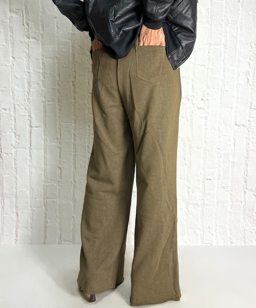 BEATJIVE(ビートジャイブ)の「ワイドパンツ スウェットパンツ ストレート カットオフ イージーパンツ ガウチョパンツ レディース(スウェットパンツ・レディース・カーキ/ブラック・MEDIUM/LARGE)」の12枚目の写真