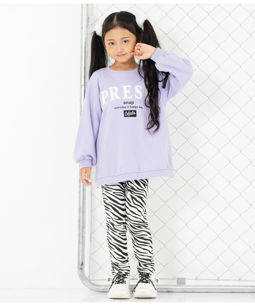 ANAP kids（アナップキッズ）の「バックレイヤード風裏毛スウェットチュニック（スウェット・キッズ・ブラック/ラベンダー/ライトグレー・130cm/110cm/120cm）」の8枚目の写真