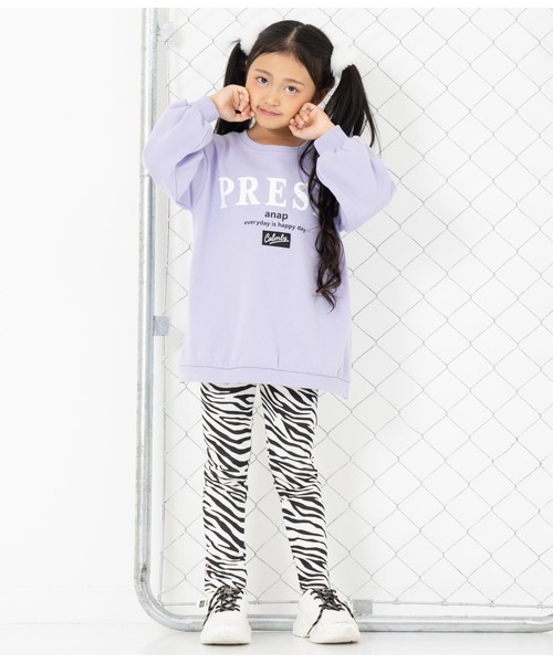 ANAP kids（アナップキッズ）の「バックレイヤード風裏毛スウェットチュニック（スウェット・キッズ・ブラック/ラベンダー/ライトグレー・130cm/110cm/120cm）」の9枚目の写真