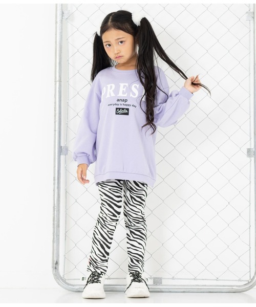 ANAP kids（アナップキッズ）の「バックレイヤード風裏毛スウェットチュニック（スウェット・キッズ・ブラック/ラベンダー/ライトグレー・130cm/110cm/120cm）」の10枚目の写真