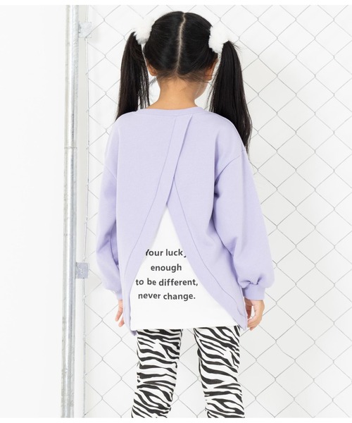 ANAP kids（アナップキッズ）の「バックレイヤード風裏毛スウェットチュニック（スウェット・キッズ・ブラック/ラベンダー/ライトグレー・130cm/110cm/120cm）」の11枚目の写真