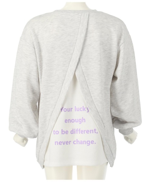 ANAP kids（アナップキッズ）の「バックレイヤード風裏毛スウェットチュニック（スウェット・キッズ・ブラック/ラベンダー/ライトグレー・130cm/110cm/120cm）」の16枚目の写真