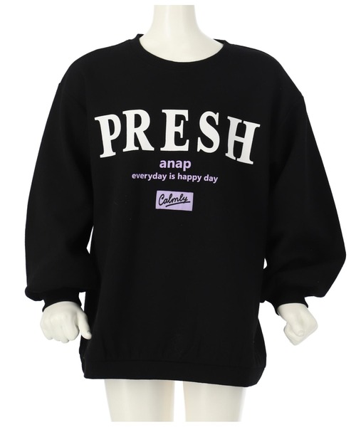 ANAP kids（アナップキッズ）の「バックレイヤード風裏毛スウェットチュニック（スウェット・キッズ・ブラック/ラベンダー/ライトグレー・130cm/110cm/120cm）」の12枚目の写真