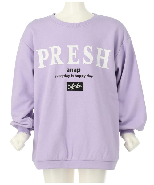 ANAP kids（アナップキッズ）の「バックレイヤード風裏毛スウェットチュニック（スウェット・キッズ・ブラック/ラベンダー/ライトグレー・130cm/110cm/120cm）」の14枚目の写真