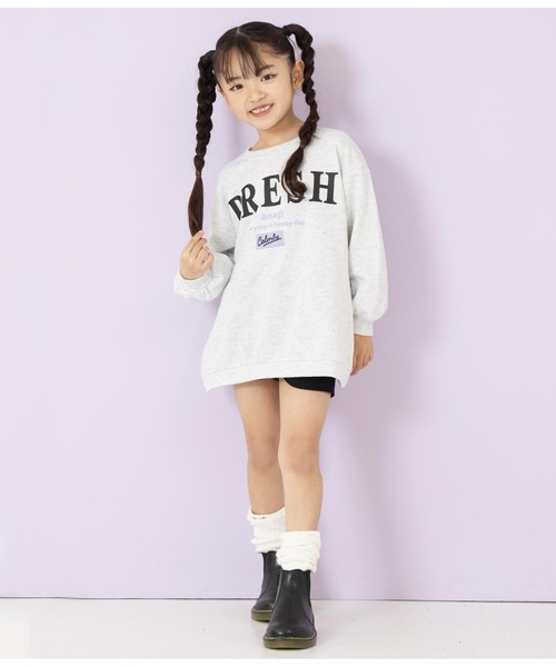 ANAP kids（アナップキッズ）の「バックレイヤード風裏毛スウェットチュニック（スウェット・キッズ・ブラック/ラベンダー/ライトグレー・130cm/110cm/120cm）」の22枚目の写真