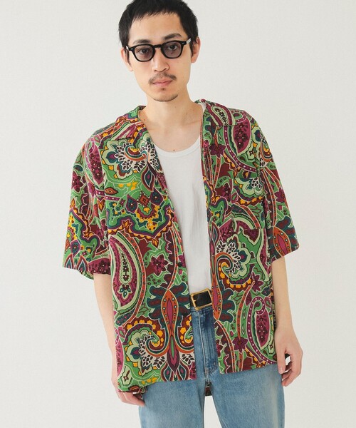 BEAMS（ビームス）の「BEAMS / プリント ルーズ オープンカラーシャツ（シャツ/ブラウス・メンズ・ライム/パープル・SMALL/MEDIUM/LARGE/X-LARGE）」の10枚目の写真