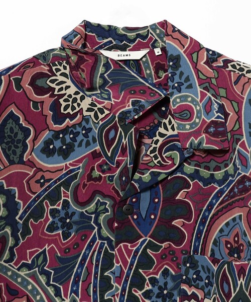 BEAMS（ビームス）の「BEAMS / プリント ルーズ オープンカラーシャツ（シャツ/ブラウス・メンズ・ライム/パープル・SMALL/MEDIUM/LARGE/X-LARGE）」の9枚目の写真