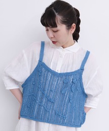 ●透かし編み お花のニットキャミ