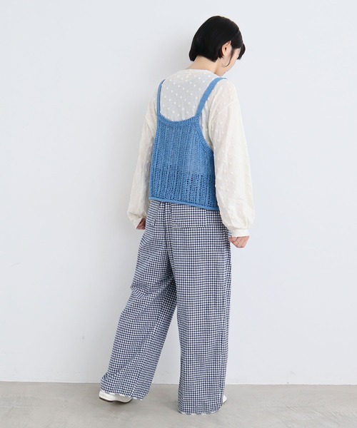 l'atelier du savon（アトリエドサボン）の「●透かし編み　お花のニットキャミ（ベスト・レディース・ホワイト/サックスブルー/ブラック・FREE）」の18枚目の写真