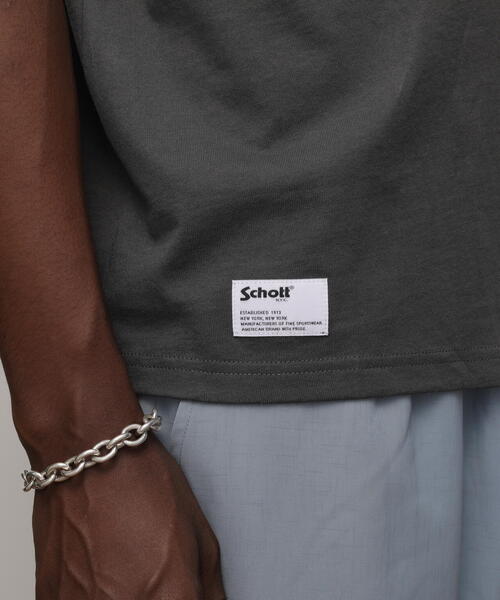 TーSHIRT ”CHENILLE BULLDOG”／Tシャツ ”シニール ブルドッグ” セール】Schott/ショット/TｰSHIRT 'CHENILLE BULLDOG'/Tシャツ