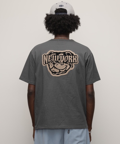 【在庫限り】 セール】Schott/ショット/TｰSHIRT 'CHENILLE BULLDOG'/Tシャツ トップス