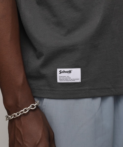 セール】Schott/ショット/TｰSHIRT 'CHENILLE BULLDOG'/Tシャツ