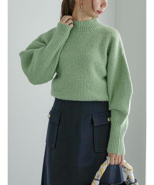 Te chichi（テチチ）の「ウエストカーブドルマンスリーブニット（ニット/セーター・レディース・グレー/オレンジ/グリーン・F）」の4枚目の写真