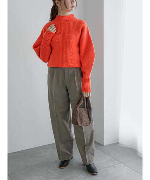 Te chichi（テチチ）の「ウエストカーブドルマンスリーブニット（ニット/セーター・レディース・グレー/オレンジ/グリーン・F）」の6枚目の写真