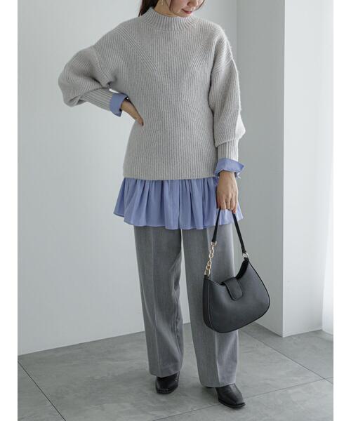 Te chichi（テチチ）の「ウエストカーブドルマンスリーブニット（ニット/セーター・レディース・グレー/オレンジ/グリーン・F）」の8枚目の写真