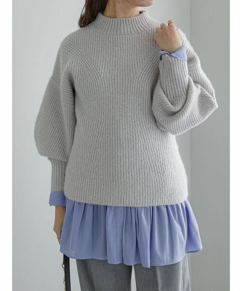 Te chichi（テチチ）の「ウエストカーブドルマンスリーブニット（ニット/セーター・レディース・グレー/オレンジ/グリーン・F）」の9枚目の写真