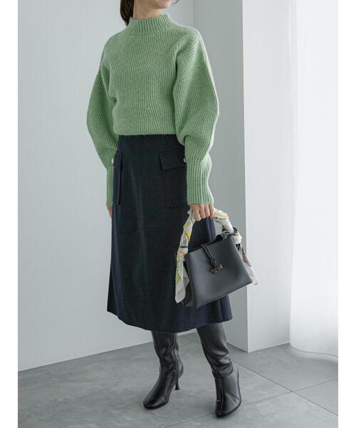 Te chichi（テチチ）の「ウエストカーブドルマンスリーブニット（ニット/セーター・レディース・グレー/オレンジ/グリーン・F）」の10枚目の写真