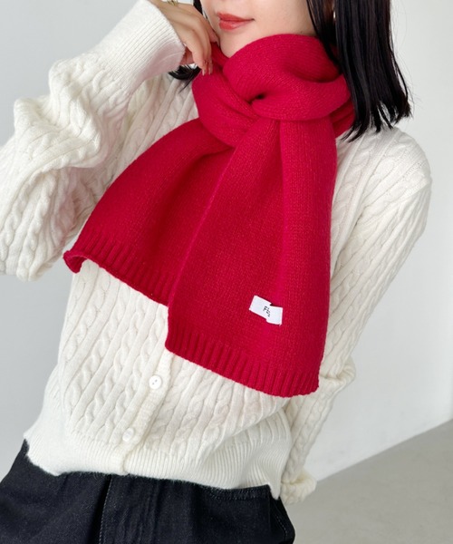 CLEA（クレア）の「ショートニットマフラー（マフラー・レディース・ブラック/ブルー/アイボリー/ホワイト/レッド/テラコッタ/ブラウン/グレー・FREE）」の8枚目の写真