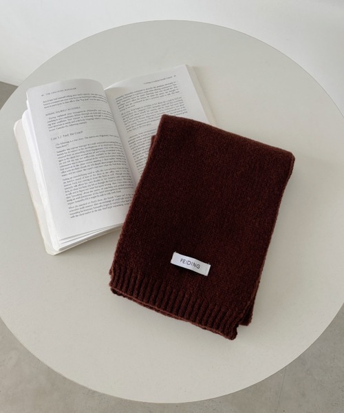 CLEA（クレア）の「ショートニットマフラー（マフラー・レディース・ブラック/ブルー/アイボリー/ホワイト/レッド/テラコッタ/ブラウン/グレー・FREE）」の19枚目の写真