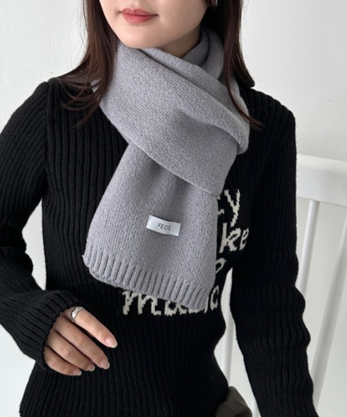 CLEA（クレア）の「ショートニットマフラー（マフラー・レディース・ブラック/ブルー/アイボリー/ホワイト/レッド/テラコッタ/ブラウン/グレー・FREE）」の11枚目の写真