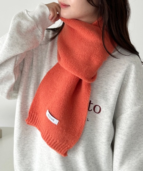 CLEA（クレア）の「ショートニットマフラー（マフラー・レディース・ブラック/ブルー/アイボリー/ホワイト/レッド/テラコッタ/ブラウン/グレー・FREE）」の20枚目の写真