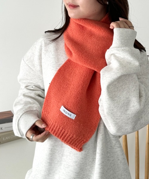 CLEA（クレア）の「ショートニットマフラー（マフラー・レディース・ブラック/ブルー/アイボリー/ホワイト/レッド/テラコッタ/ブラウン/グレー・FREE）」の21枚目の写真