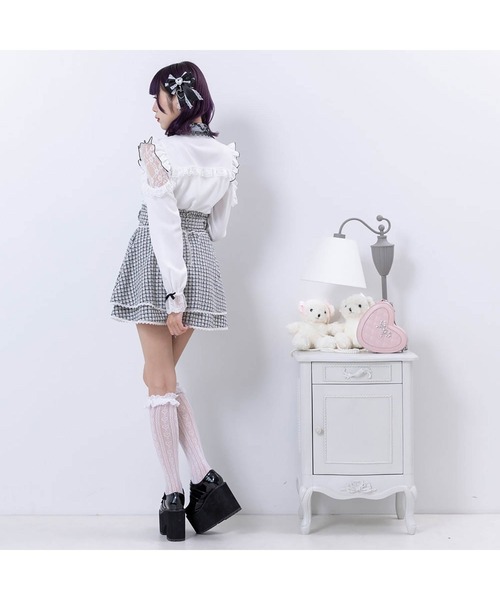 DearMyLove(ディアマイラブ)の「レースフリルハートビジューブラウス(シャツ/ブラウス・レディース・ホワイト/ベビーピンク/ブラック/レッド・LARGE/MEDIUM/X-LARGE/XX-LARGE)」の9枚目の写真