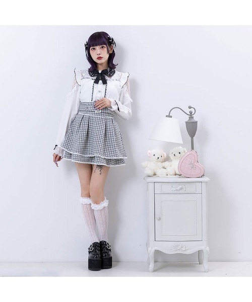 DearMyLove(ディアマイラブ)の「レースフリルハートビジューブラウス(シャツ/ブラウス・レディース・ホワイト/ベビーピンク/ブラック/レッド・LARGE/MEDIUM/X-LARGE/XX-LARGE)」の8枚目の写真