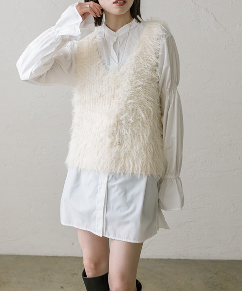 mystic（ミスティック）の「【リバイバル】フリルスリーブロングシャツ（シャツ/ブラウス・レディース・ブラック/ブルー/オフホワイト・FREE）」の19枚目の写真