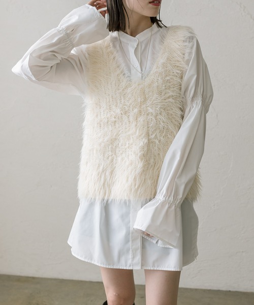 mystic（ミスティック）の「【リバイバル】フリルスリーブロングシャツ（シャツ/ブラウス・レディース・ブラック/ブルー/オフホワイト・FREE）」の20枚目の写真