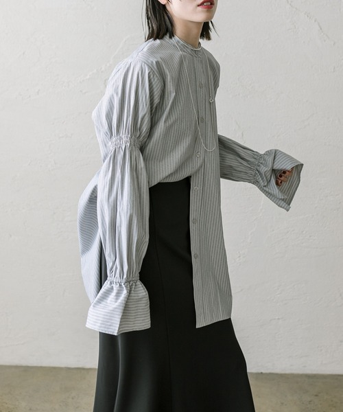 人気ブランド新作豊富 セール】【リバイバル】フリルスリーブロングシャツ（シャツ トップス