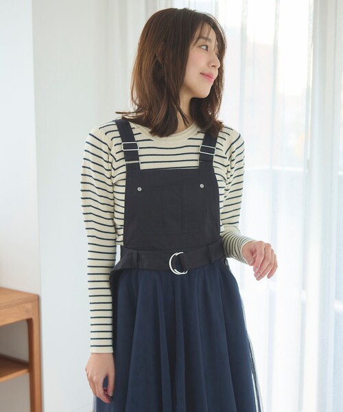 Feroux(フェルゥ)の「【洗える】パフショルダーリブ ニット(ニット/セーター・レディース・ホワイト系1/ライトグリーン系/ピンク系・F)」の1枚目の写真