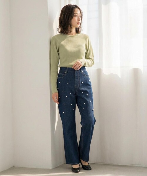 Feroux(フェルゥ)の「【洗える】パフショルダーリブ ニット(ニット/セーター・レディース・ホワイト系1/ライトグリーン系/ピンク系・F)」の20枚目の写真