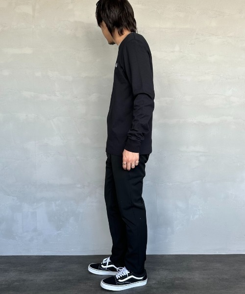 FRED PERRYツインティップライン ワンポイントロゴ刺繍ロンT ブラックM FRED PERRY tシャツ Tシャツ 「FRED PERRY/フレッドペリー