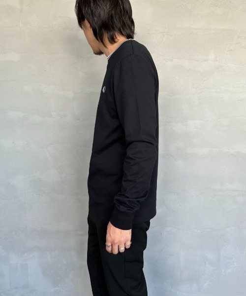 FRED PERRY/ワンポイント ロゴ 刺繍 ロングスリーブ Tシャツ