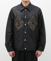 EDIFICE | 【TEXTILE PAINT】シープレザーブルゾン(ブルゾン)